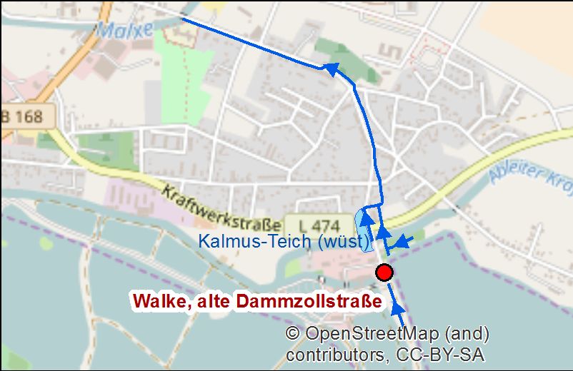 Verlauf des Walkmühlgrabens, Quelle: diese Webseite